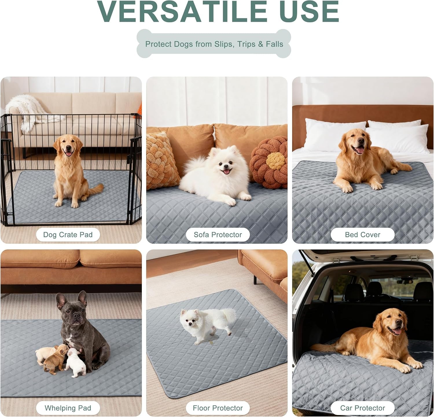 Eterish Reusable Washable Pee Pads for Dogs Large/Extra Large 36'' X 41'' 2 Pack, Absorbent Pet Puppy Dog Training Pads Non-Slip, Waterproof Whelping Potty Pads for Dogs Leak-Proof