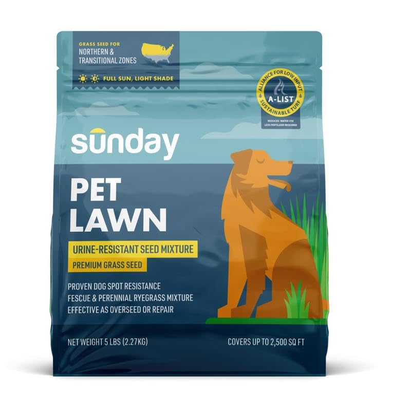 Sunday All Grasses Full Sun/Light Shade Pet/Dog Spot Grass Repair Seed 5 Lb. Capacity