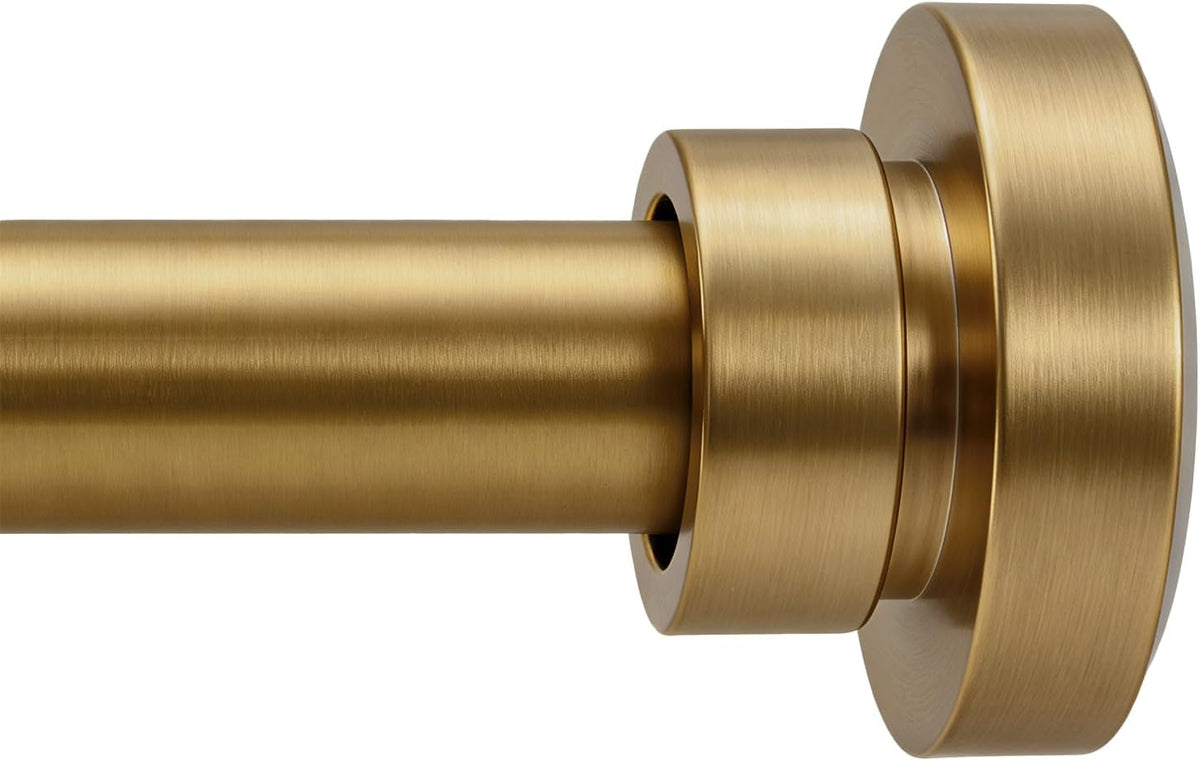 Warm Gold Shower Curtain Rod 34 to 82 Tension No Drill Adjustable