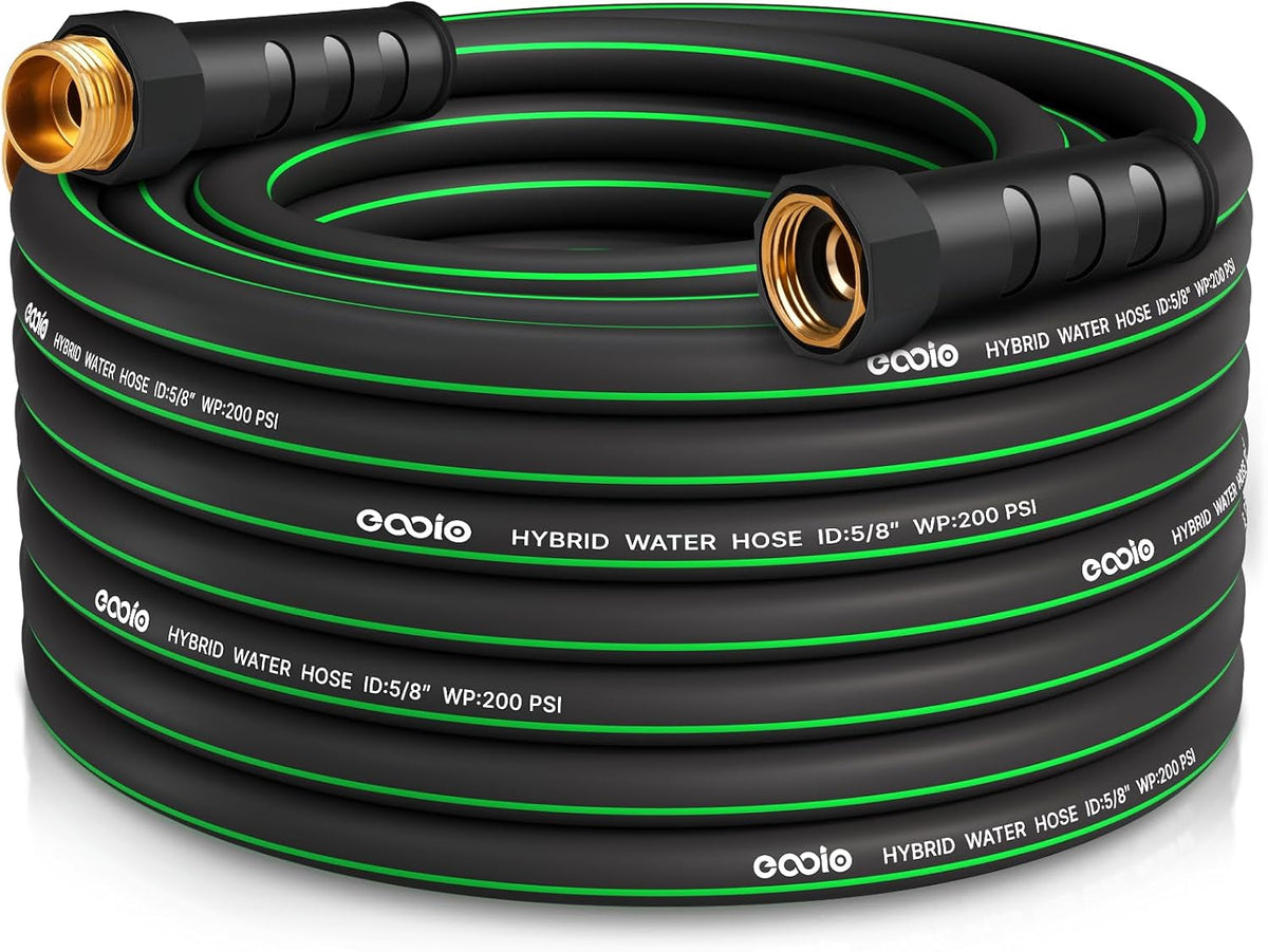 Heavy Duty Garden Hose 35Ft, NON-EXPANDABLE Flexible Water Hose, Kink Resistant Lightweight Hybrid Hose, Leakproof Hose Male to Female Fittings