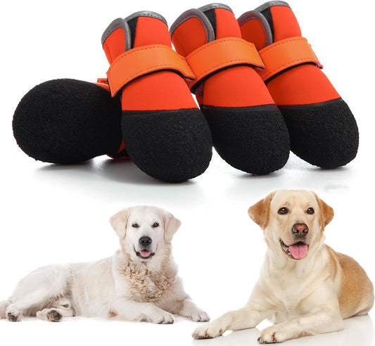 Dog Shoes, Outdoor Non-Slip Waterproof for Medium to Large Dogs 4Pcs