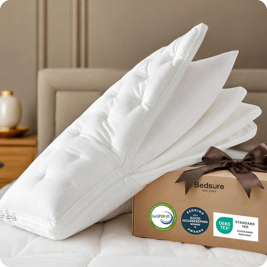 Bedsure Purewoven Adjustable Memory Foam Pillow Queen, 100% Cotton Cover
