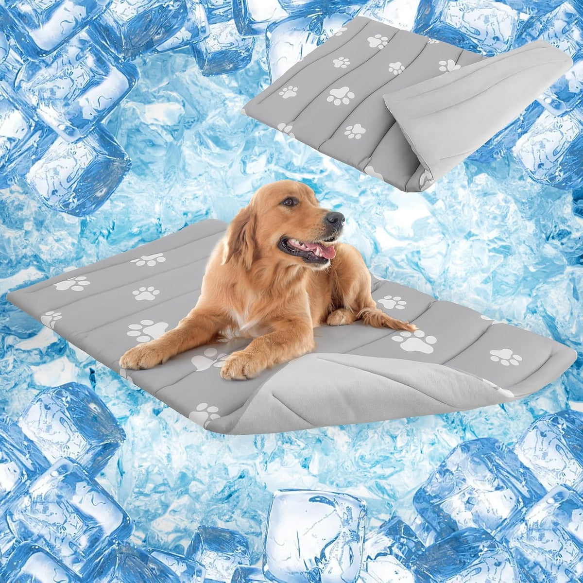 SCENEREAL Dog Cooling Mat for Crate, Thicken Self-Cooling Dog Pad Reversible (Cool & Warm), 59"X40" Pet Cool Bed for M Large XL Dogs,Kennel Sofa Mats Machine Washable, Durable Non-Toxic Gel, Outdoor