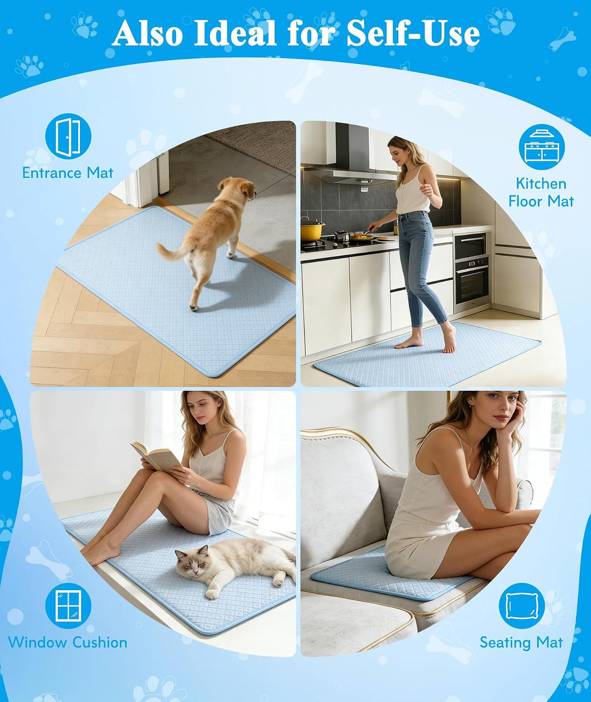 Dog Cooling Mat, Self Cooling Non-Gel Cooling Mat for Dogs Cat Use