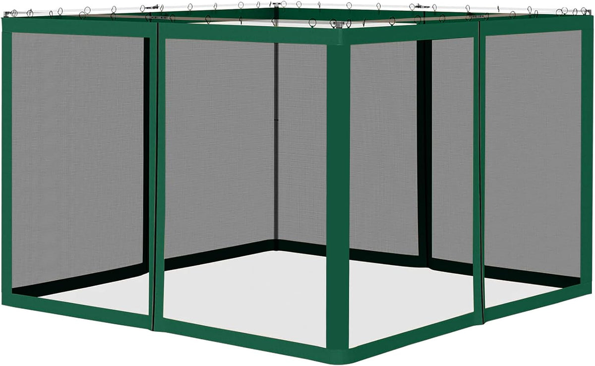 COOSHADE 10X12 Gazebo Tent Mosquito Netting Screen Wall, Forest Green