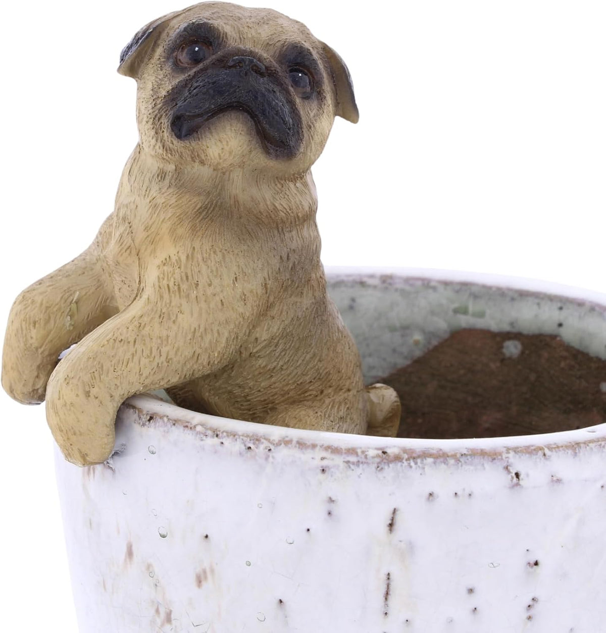 The Bridge Collection Pug Pot Hanger - Indoor and Outdoor Pet Themed Pot Hanger Decor for Flower Pots and Planters - Pug Gift for Dog Owners and Plant Lovers