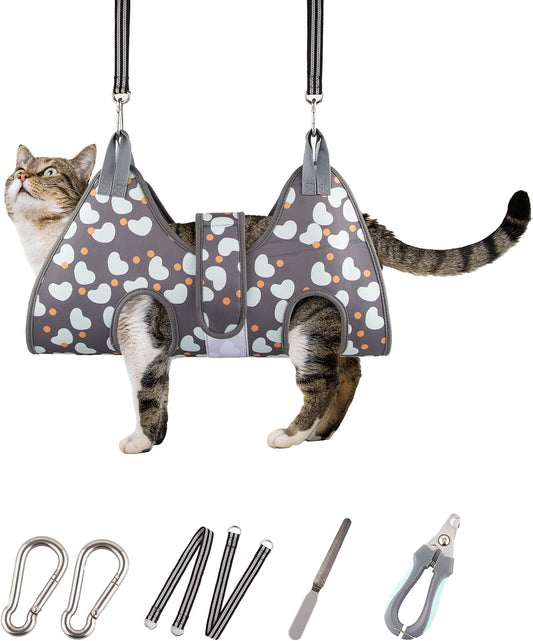 Pet Hammock & Harness for Small Dogs & Cats - Grooming Sling for Nail Trimming & Cutting