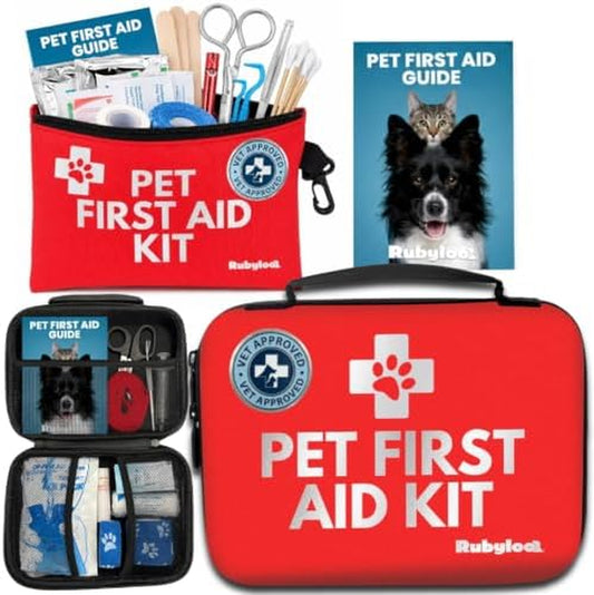 Dog First Aid Kit Essential (53-Piece) & Travel (39-Piece) Bundle
