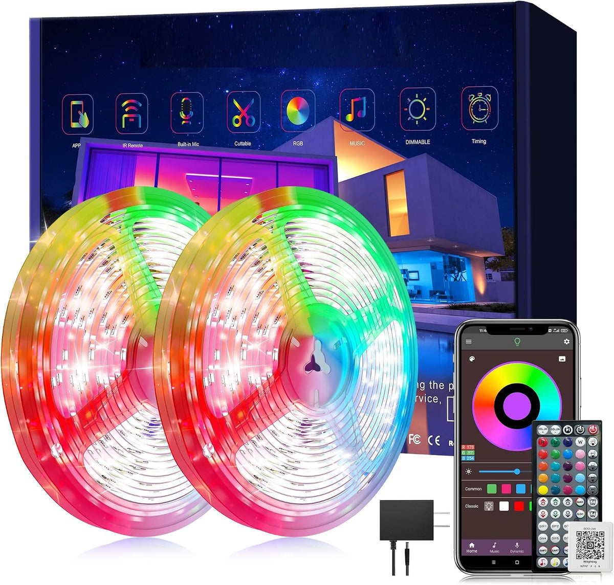 Ledagic Led Lights for Bedroom 250Ft (2 Rolls of 125Ft), RGB Led Lights