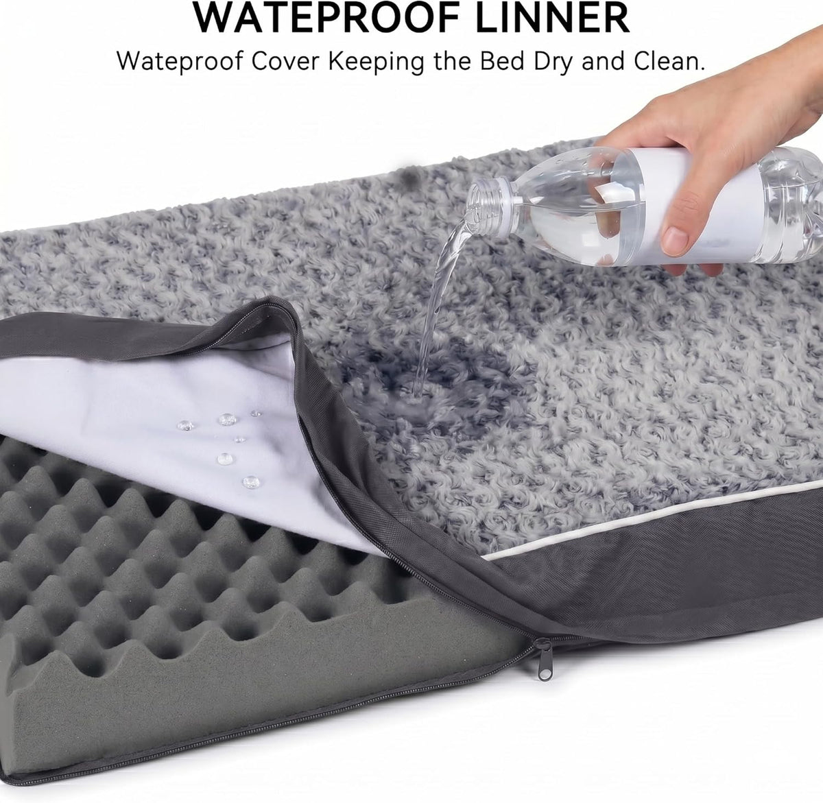 WESTERN HOME WH Orthopedic XXL Dog Bed for Jumbo Dog Washable Pet Bed, 47In