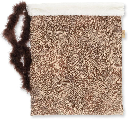 P.L.A.Y. Cat Crinkle Sack with Feather for Indoor Cats & Kittens - Collapsible Tunnel Bag, Interactive Hide & Seek Cat Toy, Sleeping Bag - Made with Cozy Plush Upcycled Materials (Sepia Espresso)