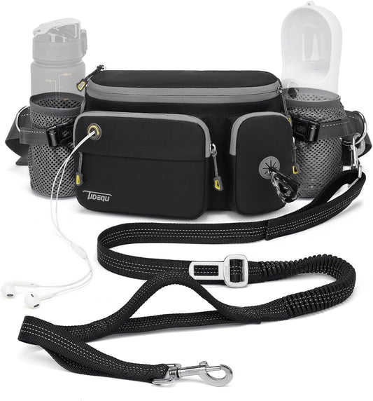 TUDEQU 4-In-1 Hands Free Dog Leash with Large Fanny Pack for Large Dogs
