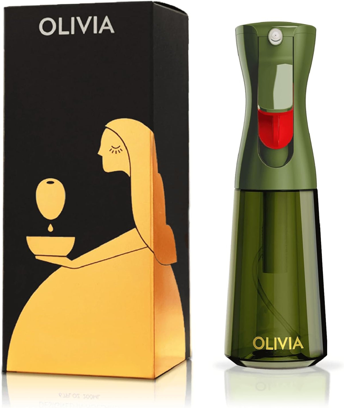 FLAIROSOL OLIVIA SIGNATURE Oil Sprayer for Cooking, 200Ml Glass, Green/Gold