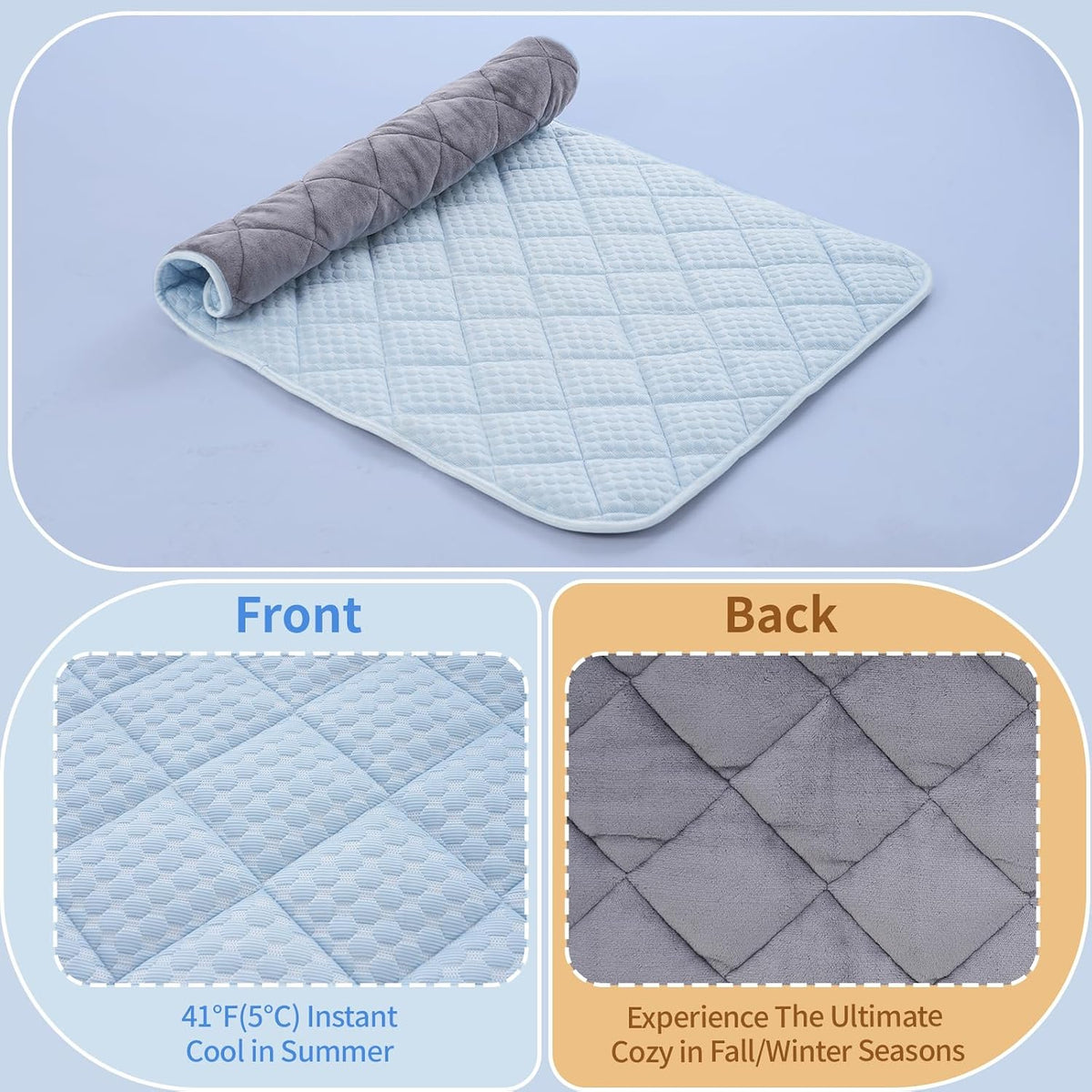 Cooling Mat for Dogs, 35"X23" Thick & Double-Sided Dog Cooling Mat, Self-Cooling Dog Bed with Arc-Chill Technology, Washable Portable Dog Cooling Mat for Couch, Crate & Car (Large - 35 * 23 In)