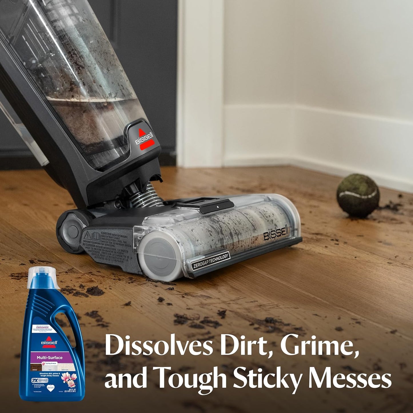 Bissell Multi-Surface Solution, for Use in Crosswave and Other Leading Hard Surface and Area Rug Cleaners, 80Oz, Dissolves Dirt, Grime, and Tough Sticky Messes