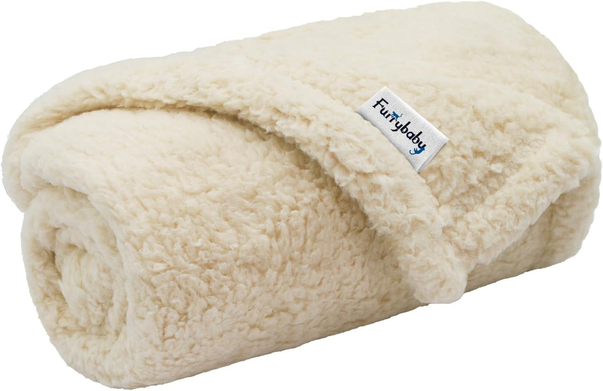 Furrybaby Pet Blanket, Soft Warm Sherpa Fleece Bed Blanket for Small Pets