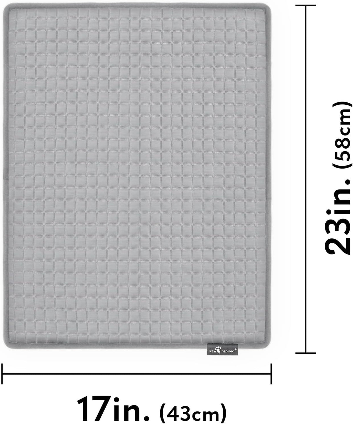 Paw Inspired Cooling Orthopedic Crate Pad, 23X17 Inch, Gray
