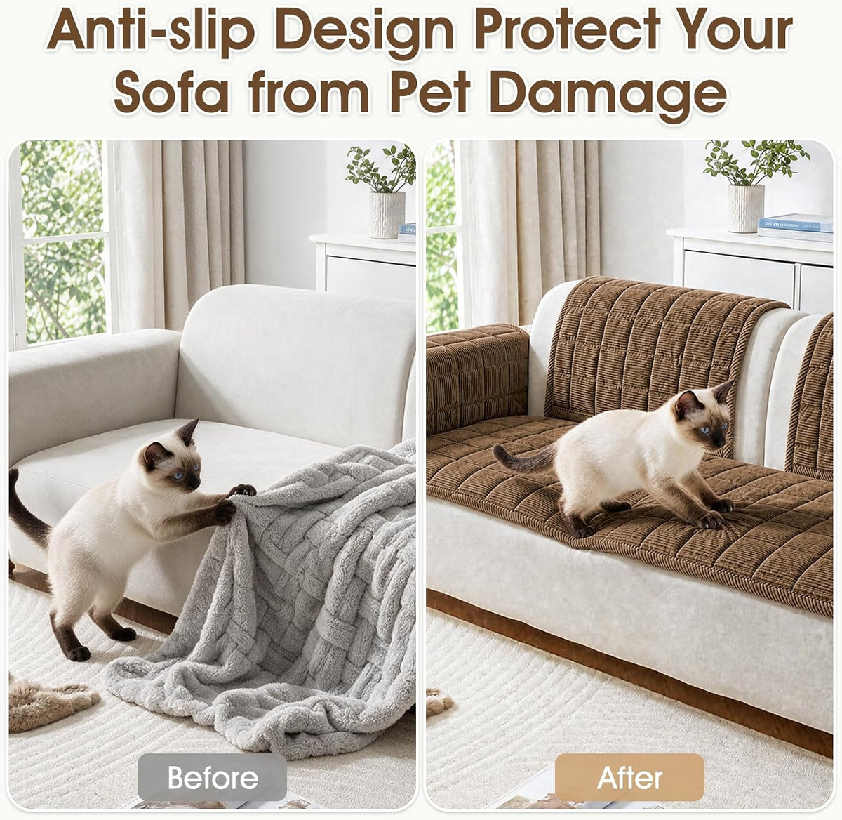 Couch Cover for Dogs Non-Slip Pet Couch Cover for Sofa Plush Protector