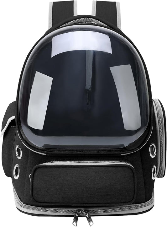 Cat Backpack Carrier for Cats and Small Dogs, Breathable Cat Bubble Backpack, Airline Approved Pet Travel Carrier for Hiking Camping Outdoor(Black)