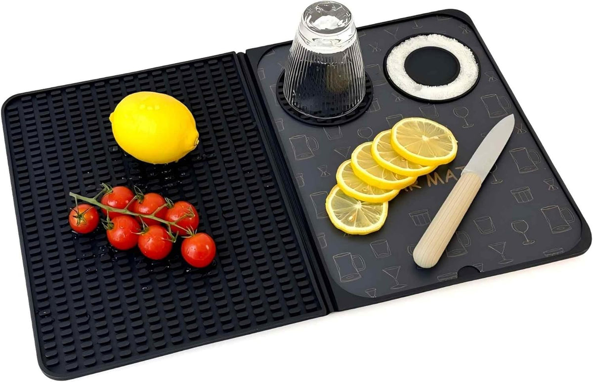 ZJWZLG Folding Bar Mat, Dish Drying Mat for Kitchen Countertop 18X12