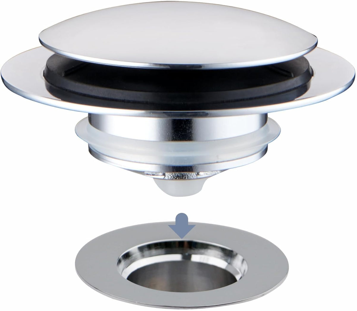HIDROP Tub Drain Stopper, Universal Pop up Bathtub Drain Stopper, Chrome