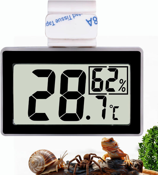 Digital Reptile Thermometer for Tank, Temperature and Humidity Monitor with Probe, Terrarium Thermometer Hygrometer for Gecko, Crested Gecko, Snake, Bearded Dragon Tank Accessories