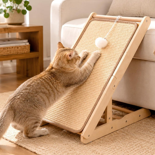 Sisal Cat Scratcher Ramp Adjustable L Shape Scratching Post
