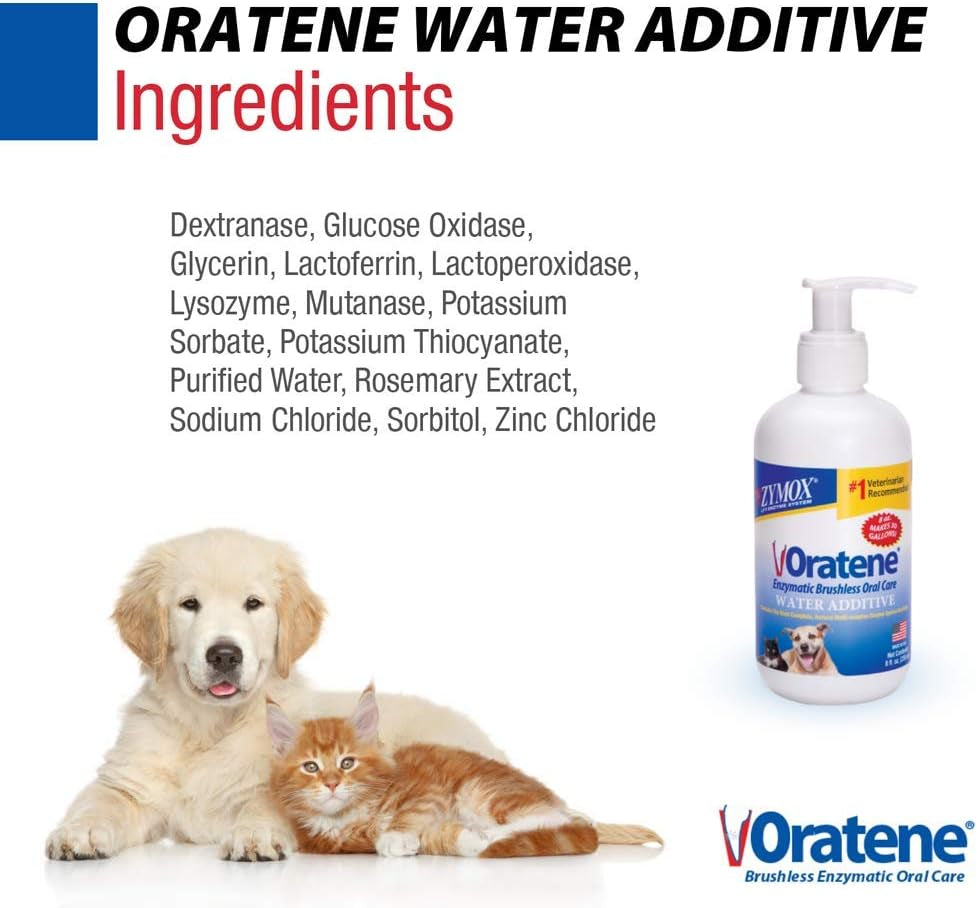 Pet King Brands ZYMOX Oratene Enzymatic Brushless Oral Care Water Additive, 8Oz