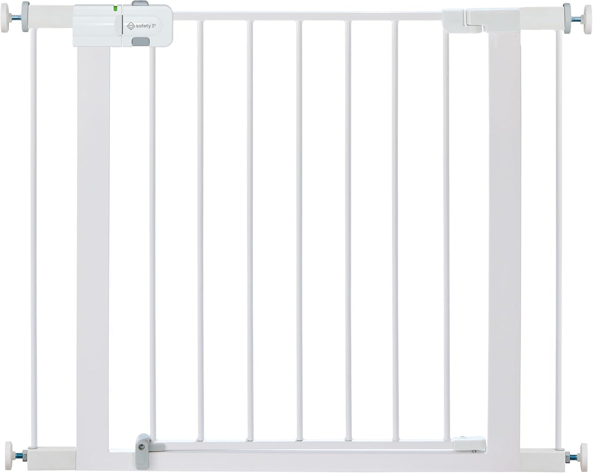 Safety 1St Easy Install Walk Thru Baby Gate for Doorway with Door, Dog Gates, Fits 29"-38", Easy Install 28" Tall, White