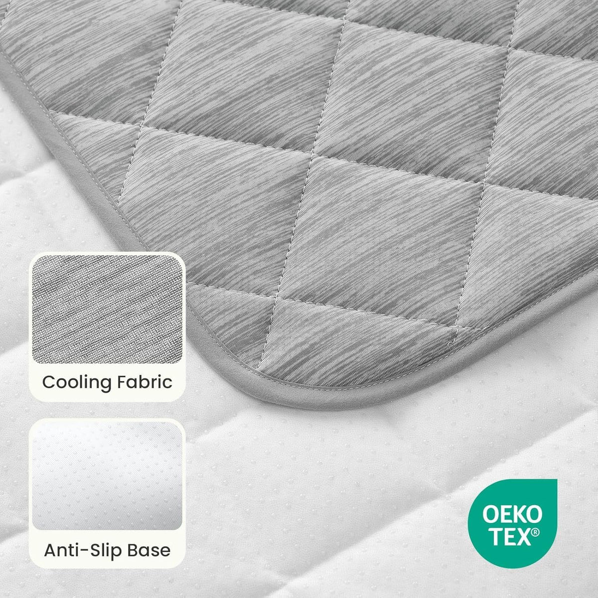 COZY KISS Dog Cooling Mat Q-Max>0.4, Waterproof Pet Bed Cover, Non-Slip Dog Bed Mat, Washable Cooling Pad for Small Dogs, Cats, Crate, Couch, Furniture Protector 27"X36"(Gray)