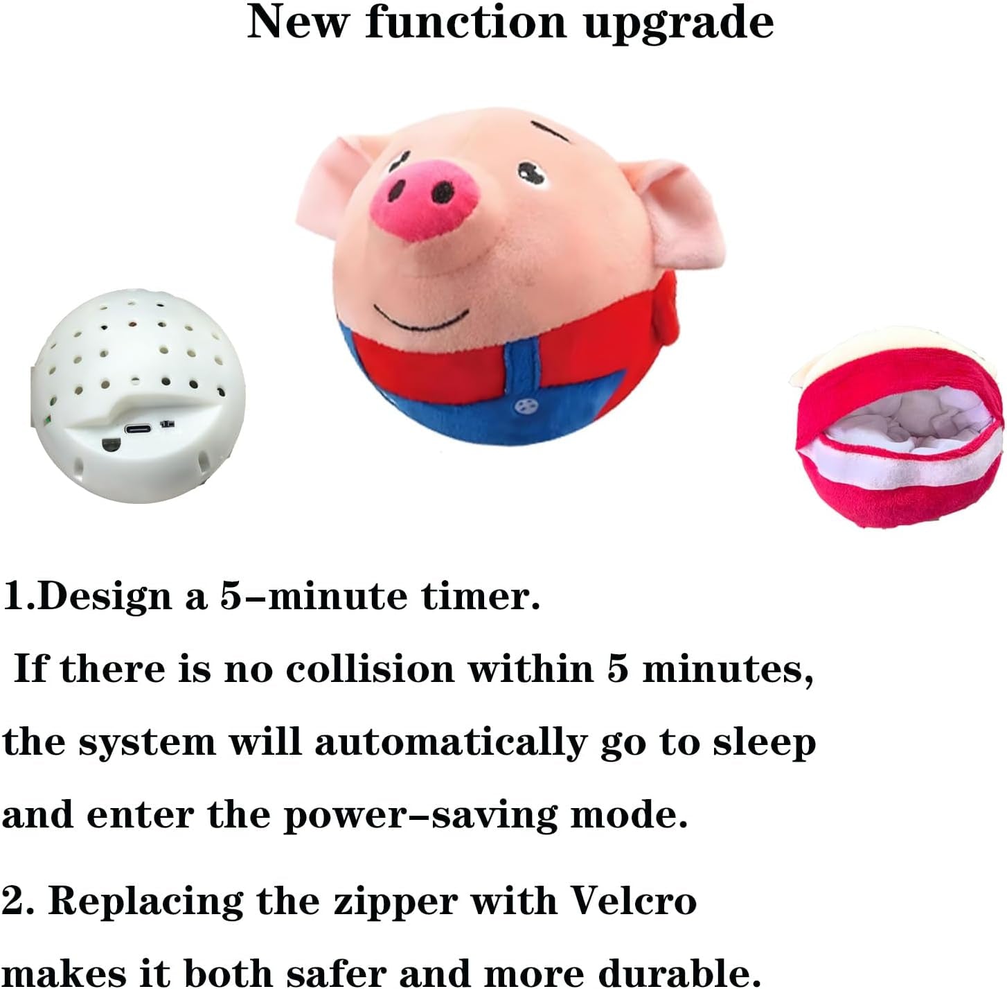 Interactive Dog Toys, Active Moving Pet Plush Toy, Squeaky Dog Ball Toy with Recording Sound, Cute Cartoon Design for Small Medium Large Dogs, Durable & Washable Interactive Plaything (Red Pig)
