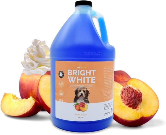 Bark2Basics Brighten White Whitening Dog Shampoo for White Dogs, 1 Gallon