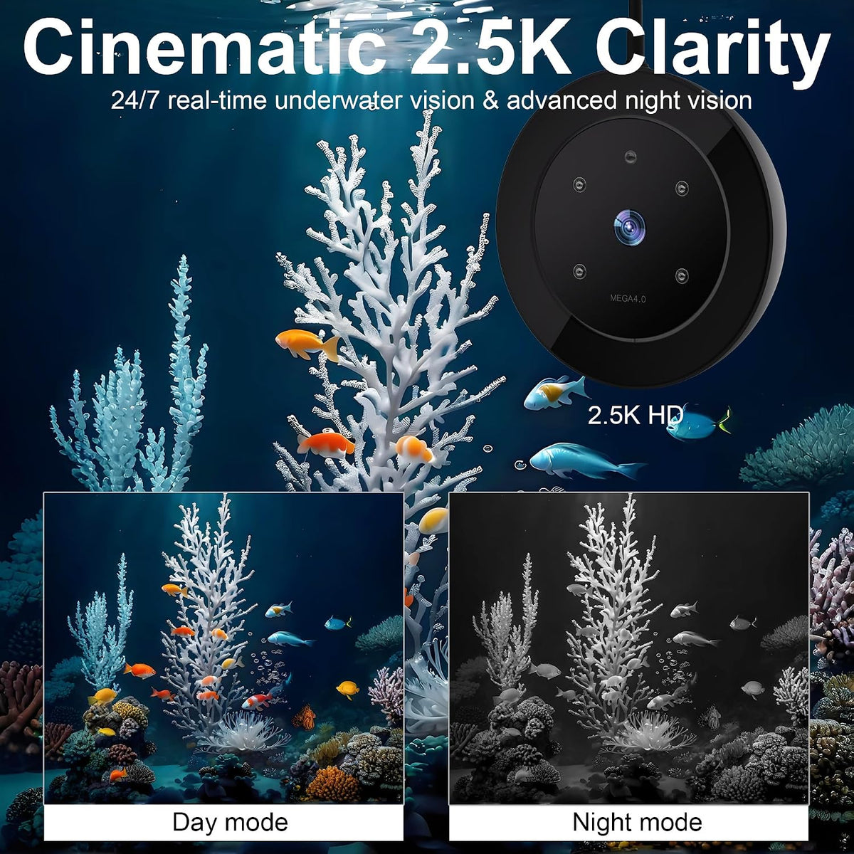 Wifi Automatic Fish Feeder for Aquarium, Food Dispenser with Camera