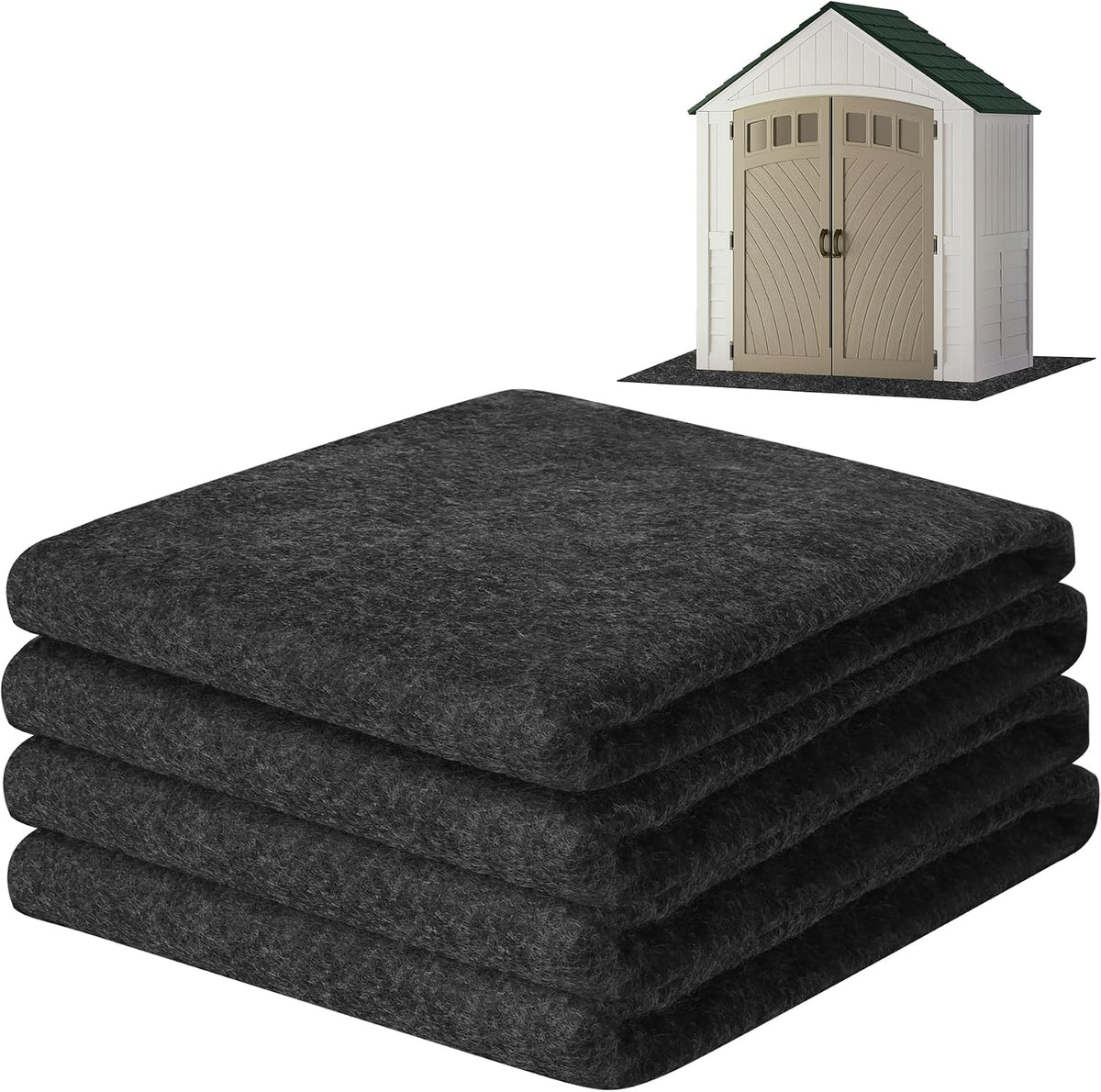 Tolanbbt Outdoor Storage Shed Floor Mat, 10 X 10 FT Waterproof Carport Mat, Washable Furniture Pad with Non Slip Backing for Dust, Oil, Protection, Storage Shed Not Included