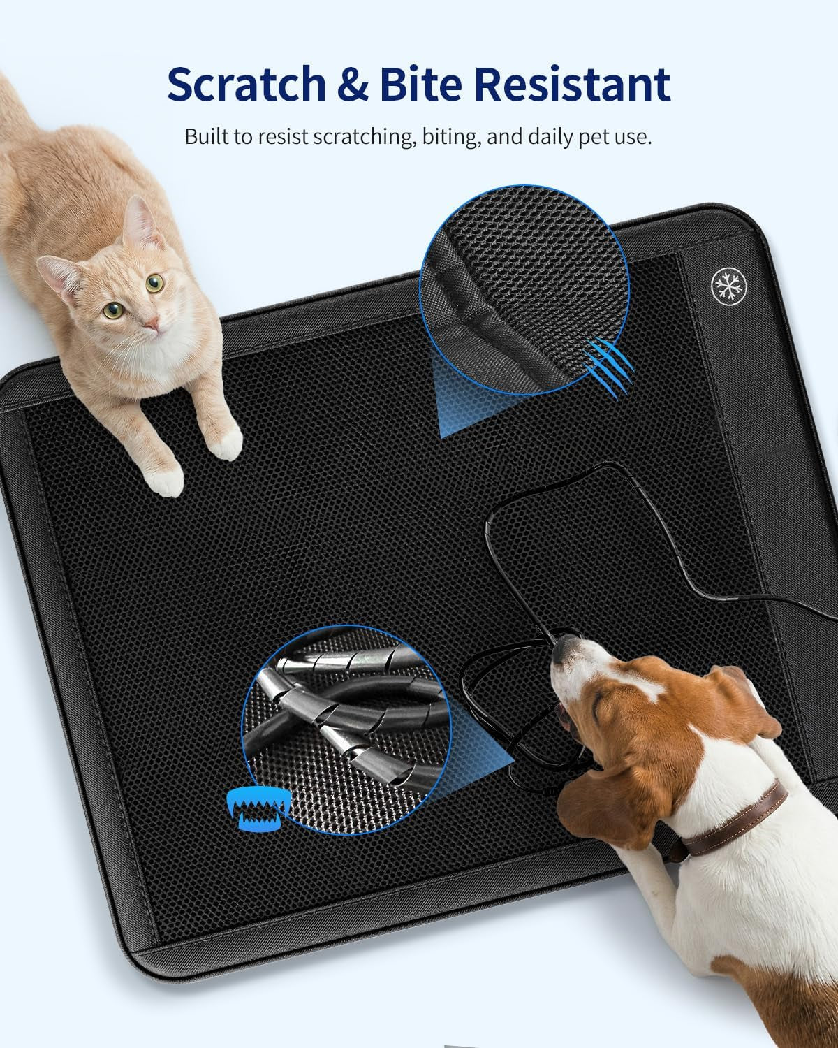 Electric Dog Cooling Mat, 30"X24" Pet Cooling Mat Indoor for Dogs and Cats, 3 Cooling Levels, Ultra-Quiet Operation, Non-Slip Chill Pad for Dogs & Cats from 22–55 Lbs, Ideal for Summer