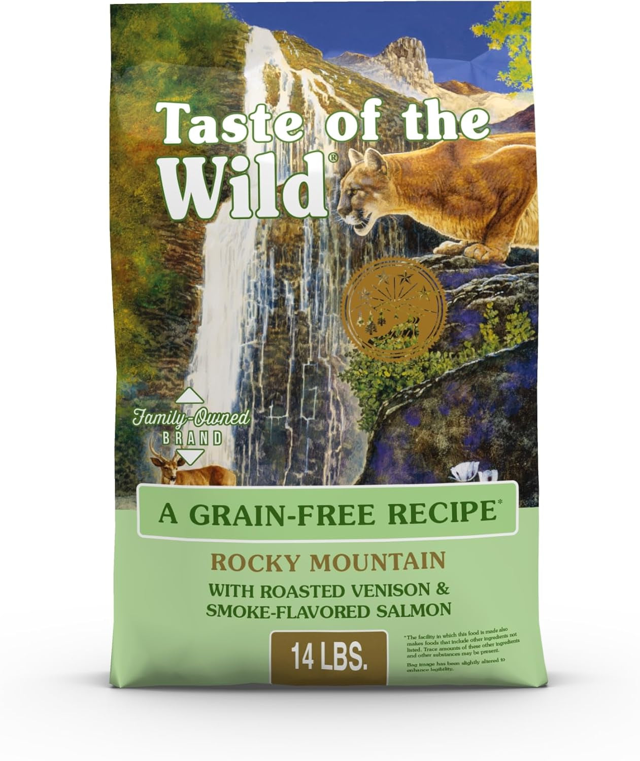 Taste of the Wild Rocky Mountain All Life Stages High Protein Grain-Free Recipe with Roasted Venison & Smoke-Flavored Salmon Dry Cat Food 14Lb Bag