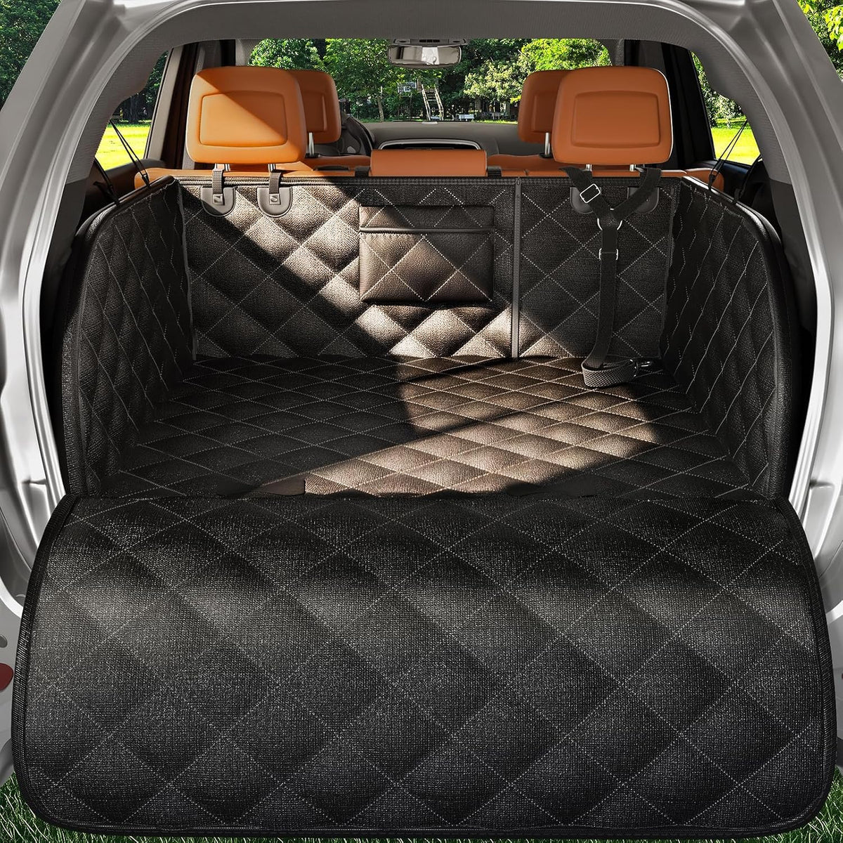 Zanch SUV Cargo Liner for Dogs, Thick Foam-Padded Sidewalls，L