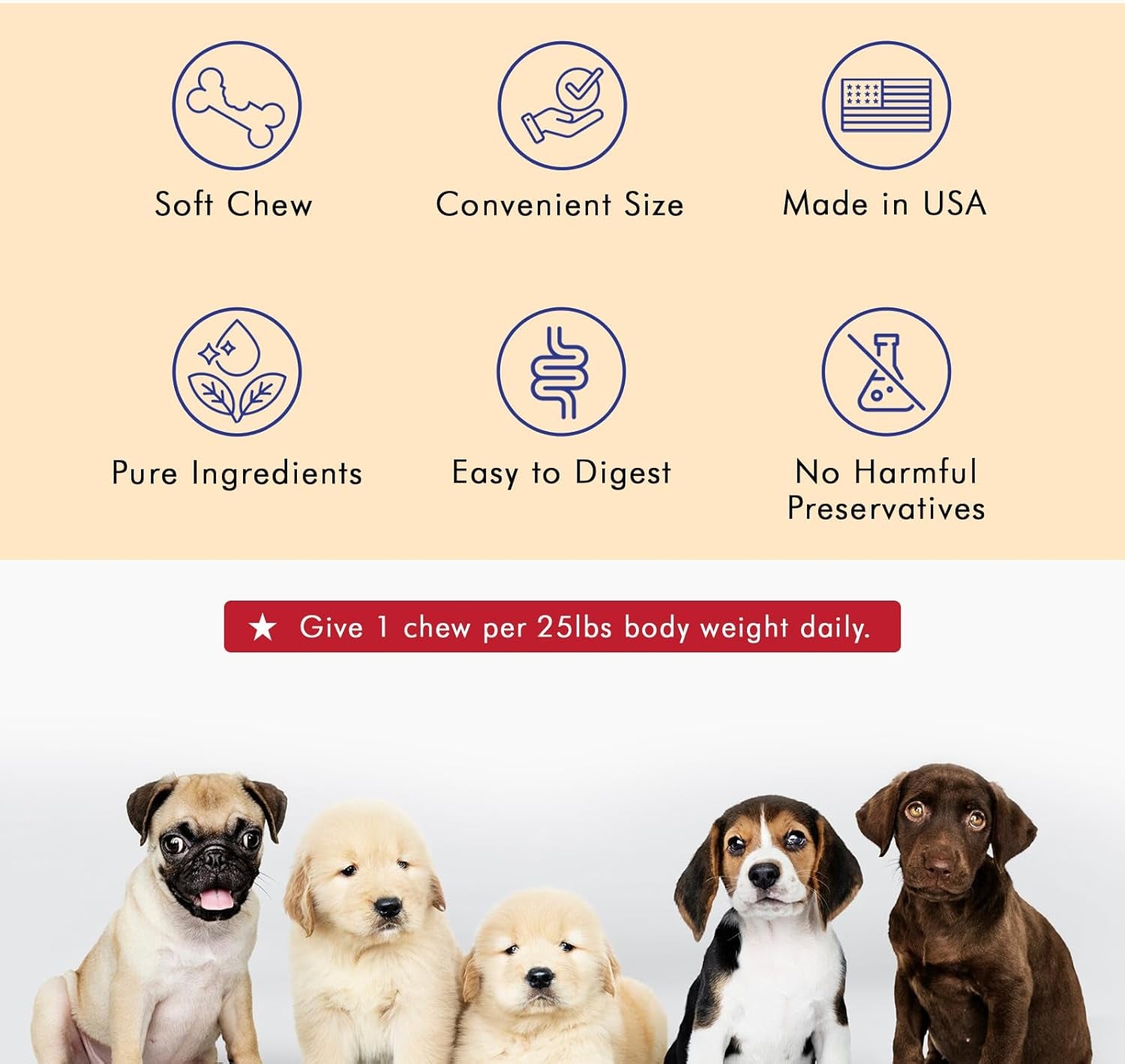Advanced Probiotic Support for Dogs & Cats. Combination of Prebiotics & Probiotics Easily Digestible, Great Duck Flavour That Your Pets Will Love. Perfect for Your Pampered Pet (90 Chews)
