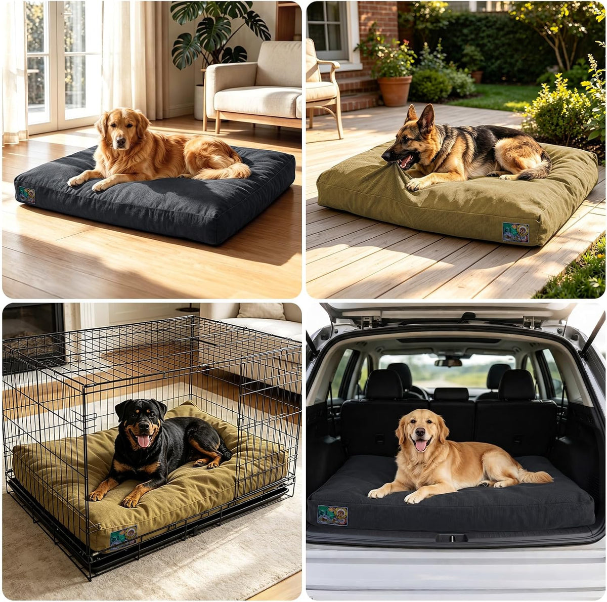 JOEJOY Chew Proof Indestructible Dog Bed for Large Dog, Chewproof Crate Pad