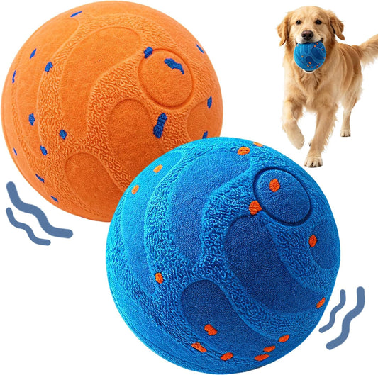 Smart Interactive Dog Toy Ball, 2PCS Automatic Rolling Bouncing ETPU Chew Ball, 3 Play Modes Rechargeable Quiet Electric Dog Ball, Anxiety Relief Boredom Buster Teething Toy 3.23In