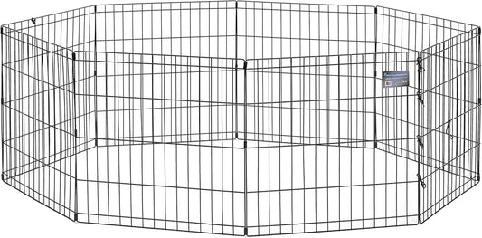 Midwest Homes for Pets 24-Inch Exercise Pen, for Indoor and Outdoor Use, 16 Sq Feet of Play, Folding Dog Pen, No Door Design for Maximum Security, Easy to Set Up, Foldable Dog Playpen