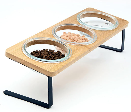 Lawfery Elevated Cat Bowls, 15° Tilted Cat Food Bowl