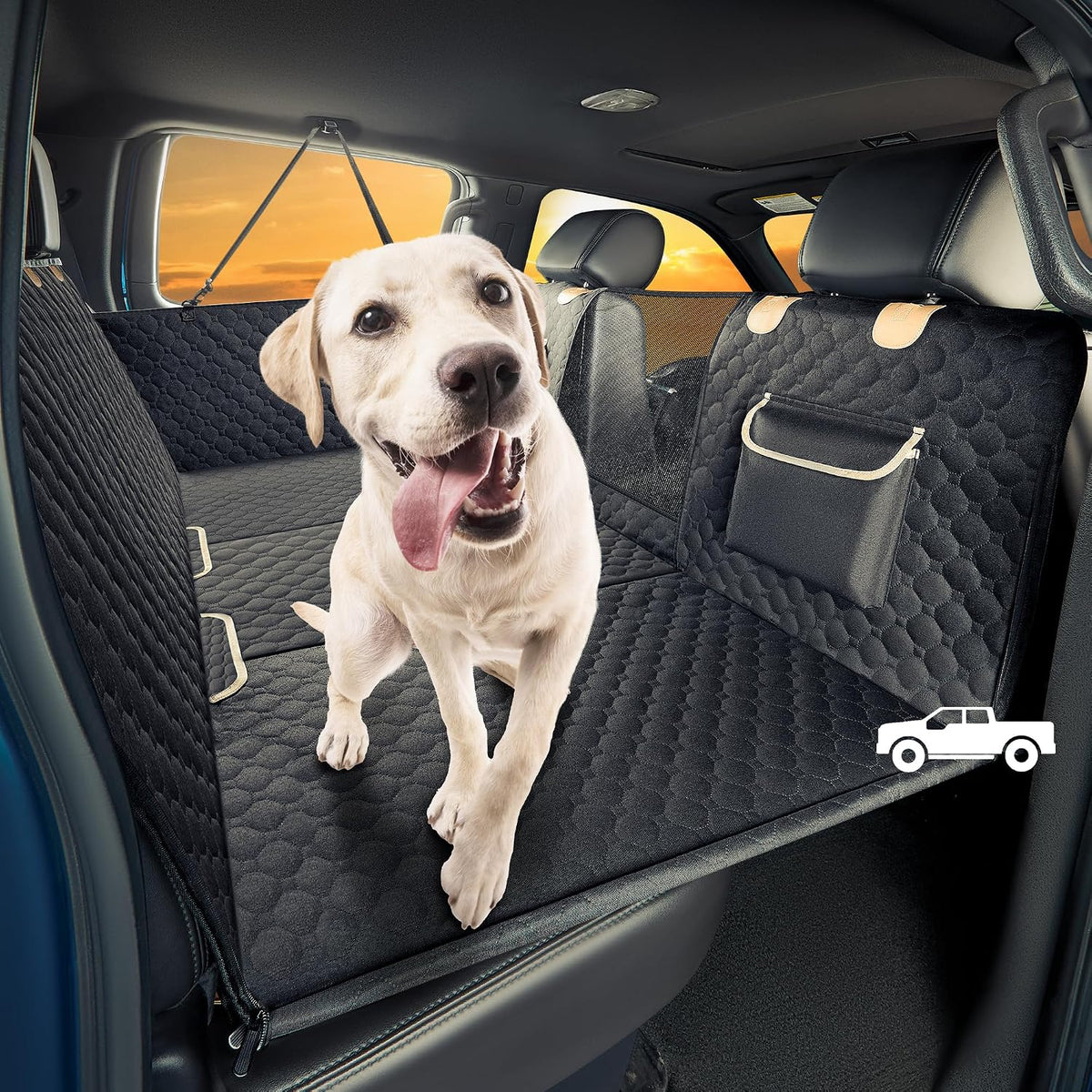 XL Truck Back Seat Extender for Dogs, Dog Car Seat Cover for Back Seat