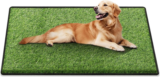 Artificial Grass for Dogs Potty, Reusable Pet Training Mat for Home and Travel, Washable Hemmed Edge Grass Pee Pad with Drainage Holes, Easy to Clean (31"X51")