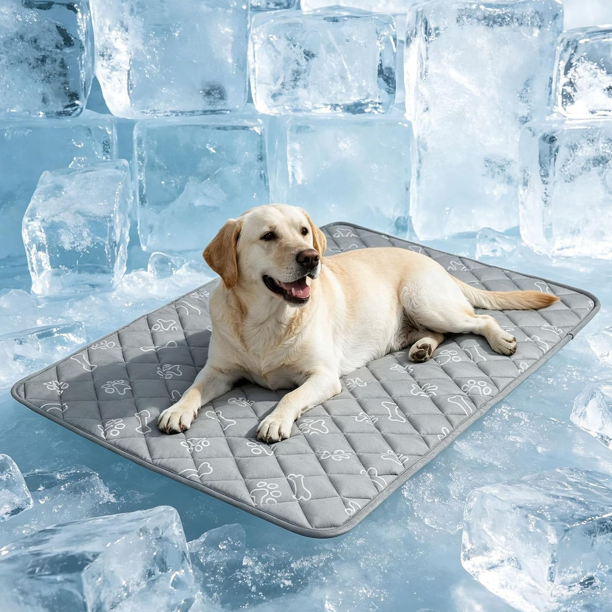 BEAUTYZOO Dog Cooling Mat, Durable Cooling Mat for Large Dogs 47X28In, Grey