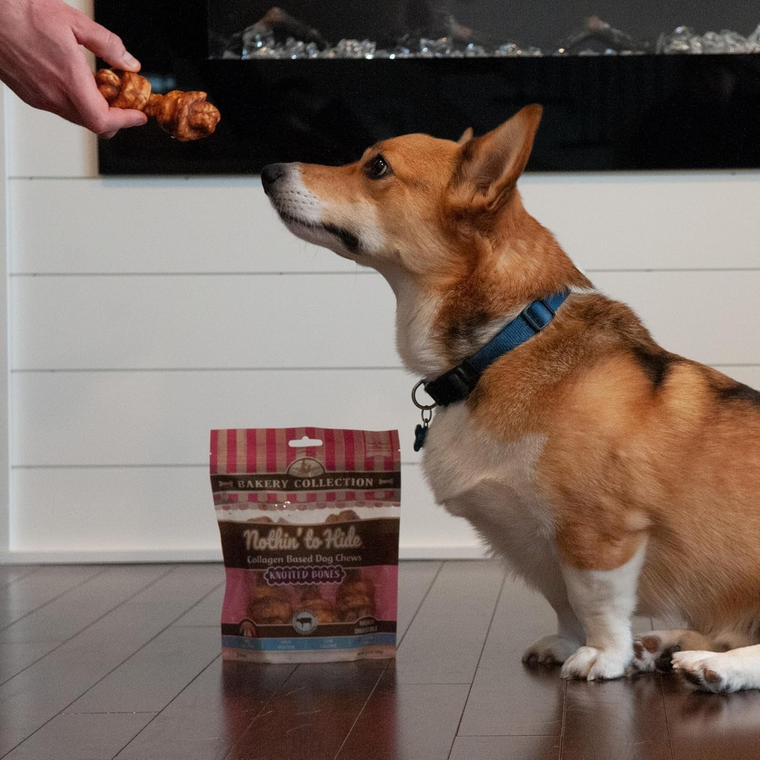 Nothin' to Hide Collagen-Based Dog Chews Small Knotted Bones, Beef Flavor, Easily Digestible, Supports Skin, Coat, Joints & Muscles, for Moderate Chewers under 15Lbs, 4In, 3 Pieces