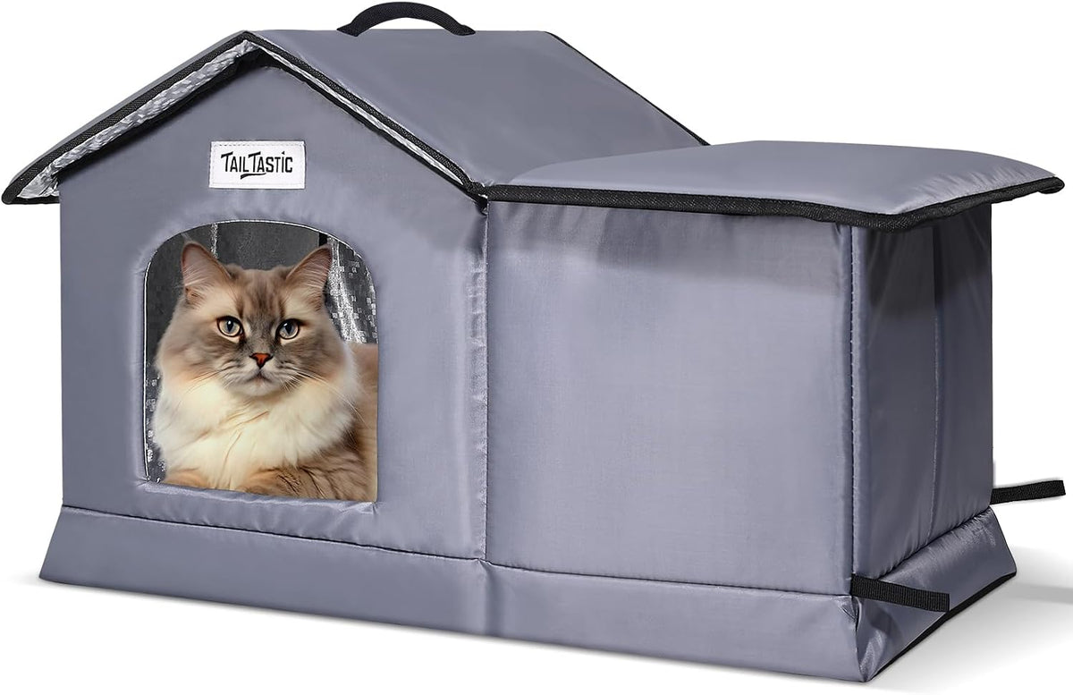 Tailtastic Weatherproof Outdoor Cat House Seamless Leakproof Bottom