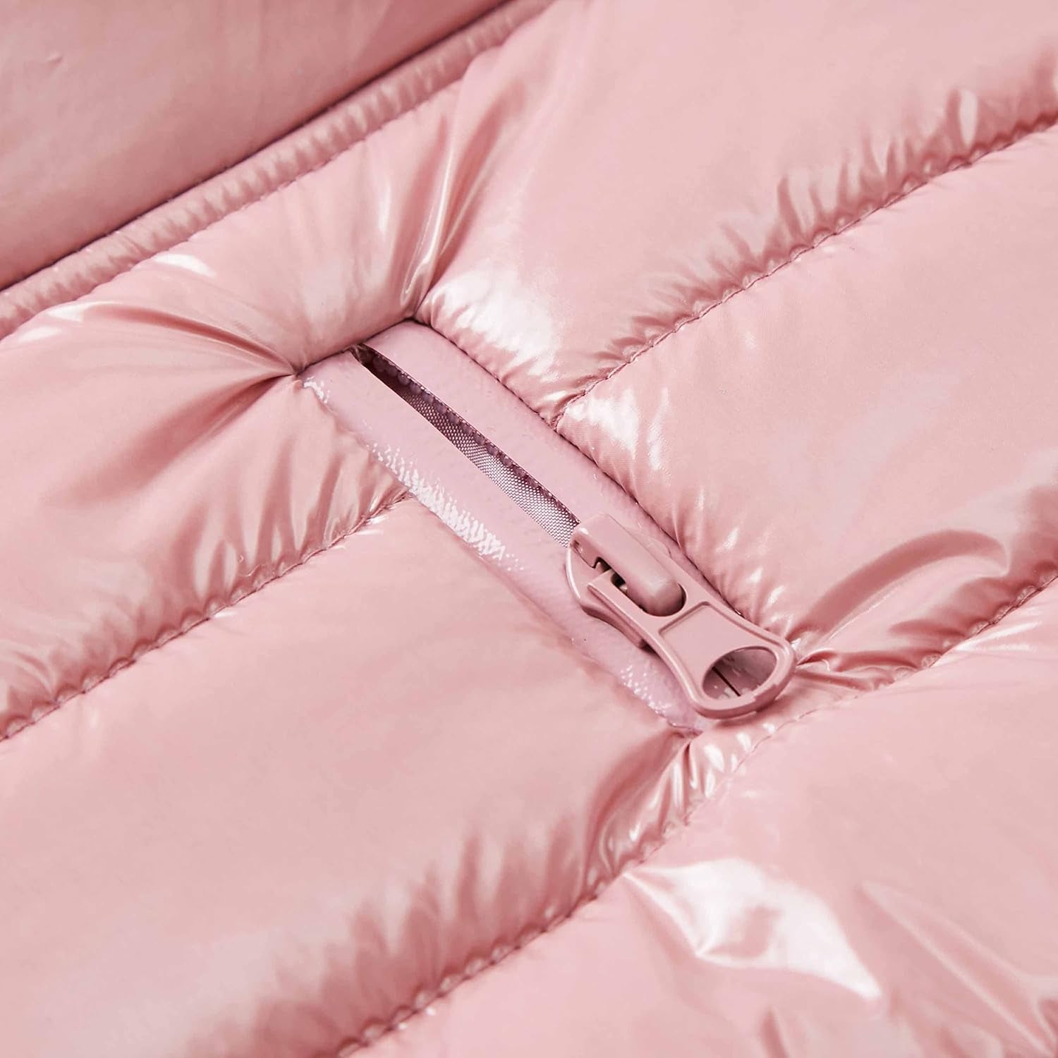 Blueberry Pet Windproof Quilted Winter Jacket – Cozy Mauve Pink Puffer Coat for Medium Dogs, Size 18 (18.5" Back Length), Glossy Warm Outdoor Wear with Easy On/Off Design