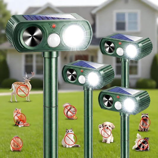 Ultrasonic Animal Repellent Outdoor Witht LED Strober Light