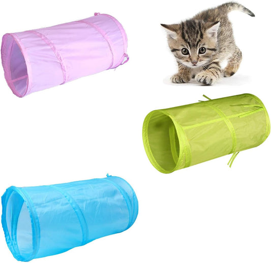 Icagy Cat Tunnel for Indoor Small Cats Kittens Rabbits, Foldable Tube Toys